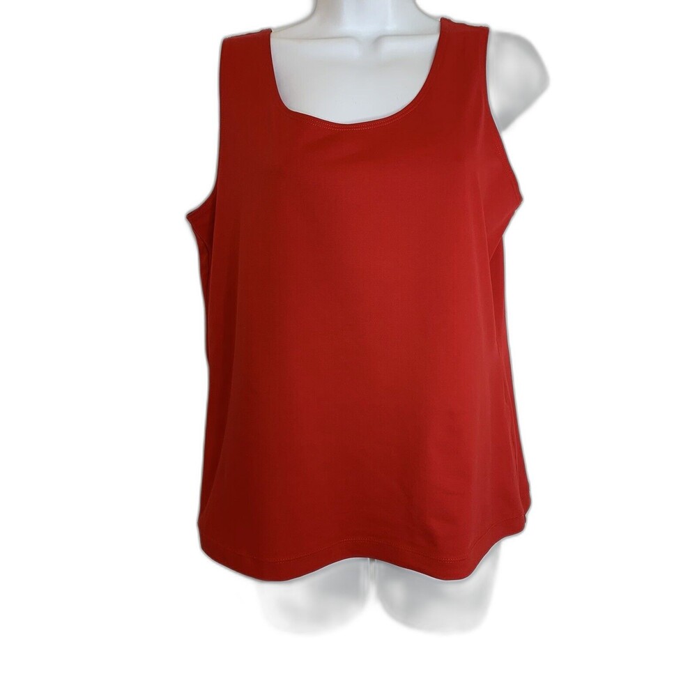 Chico's size 2 solid red shell Tank Top L (09)